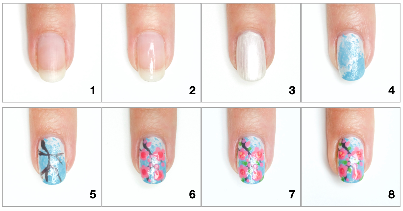 Cherry Blossom Nail Art tutorial