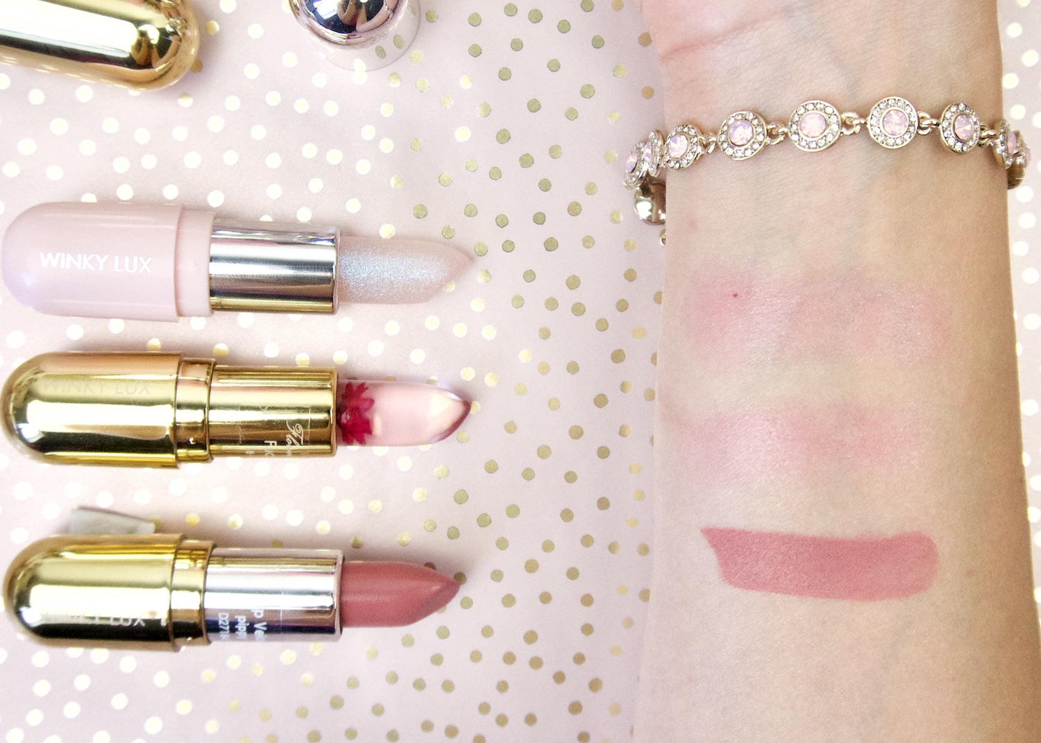 Winky Lux lip products swatches
